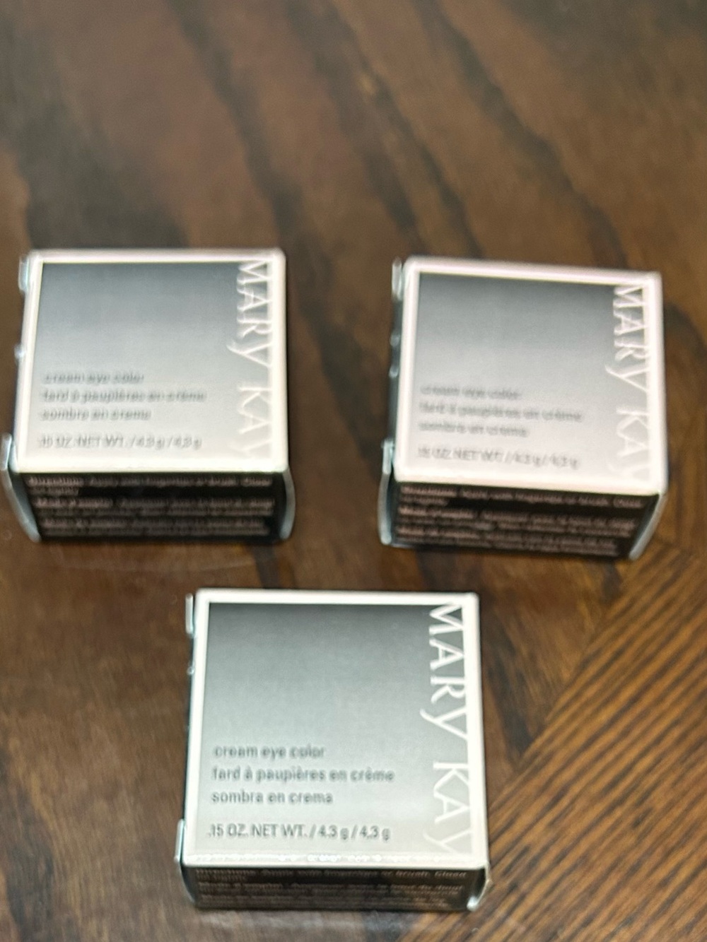 3 Piece Mary Kay Cream Eye Color Boxed Apricot Twist Coastal Blue Meadow Grass.